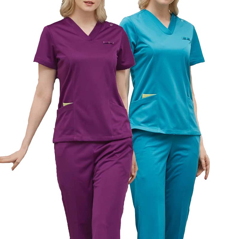 ต่อต้านริ้วรอยผู้หญิงพยาบาลขัดชุดท็อปส์กางเกงเครื่องแบบโรงพยาบาล